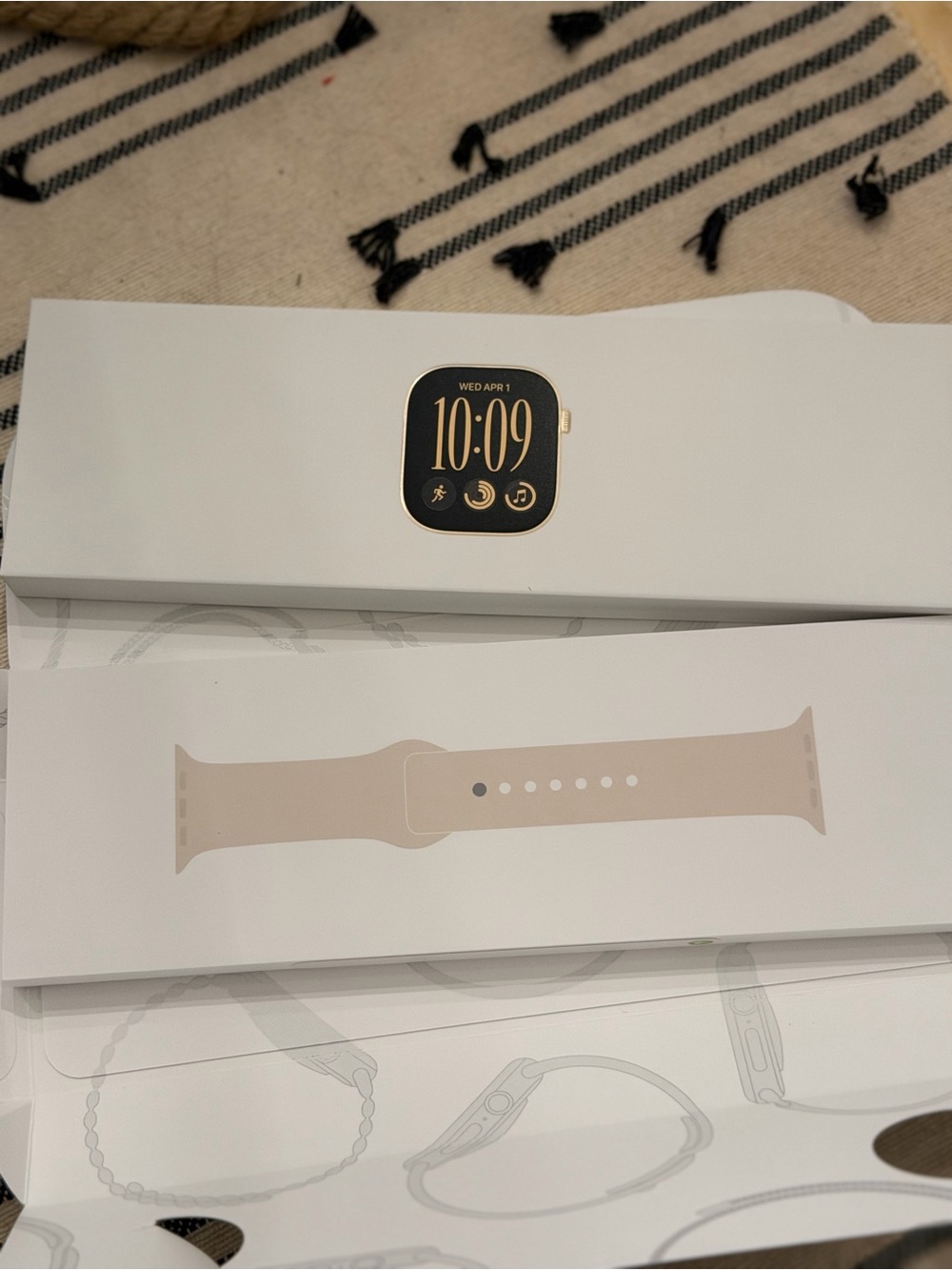 Apple Watch Series 12 42mm - Gold Aluminum Case with Sand Sport Band